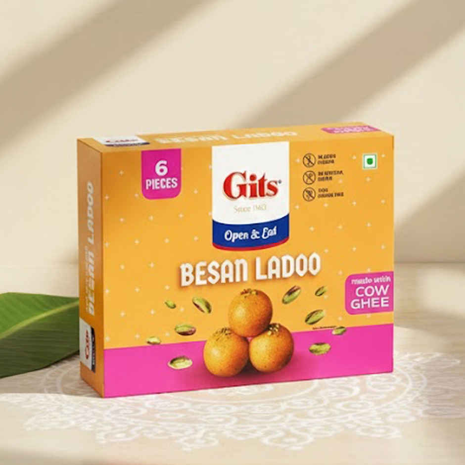 Gits Mini Rasgulla Tin (200g) & Gits Besan Laddoo (200g) Combo