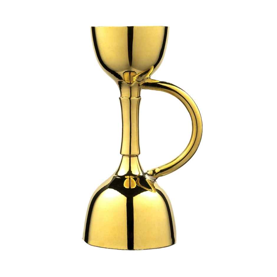 Bar Box Stainless Steel Bar Jigger Peg Measurer Cocktail Measuring Cups Bell Gold Plated