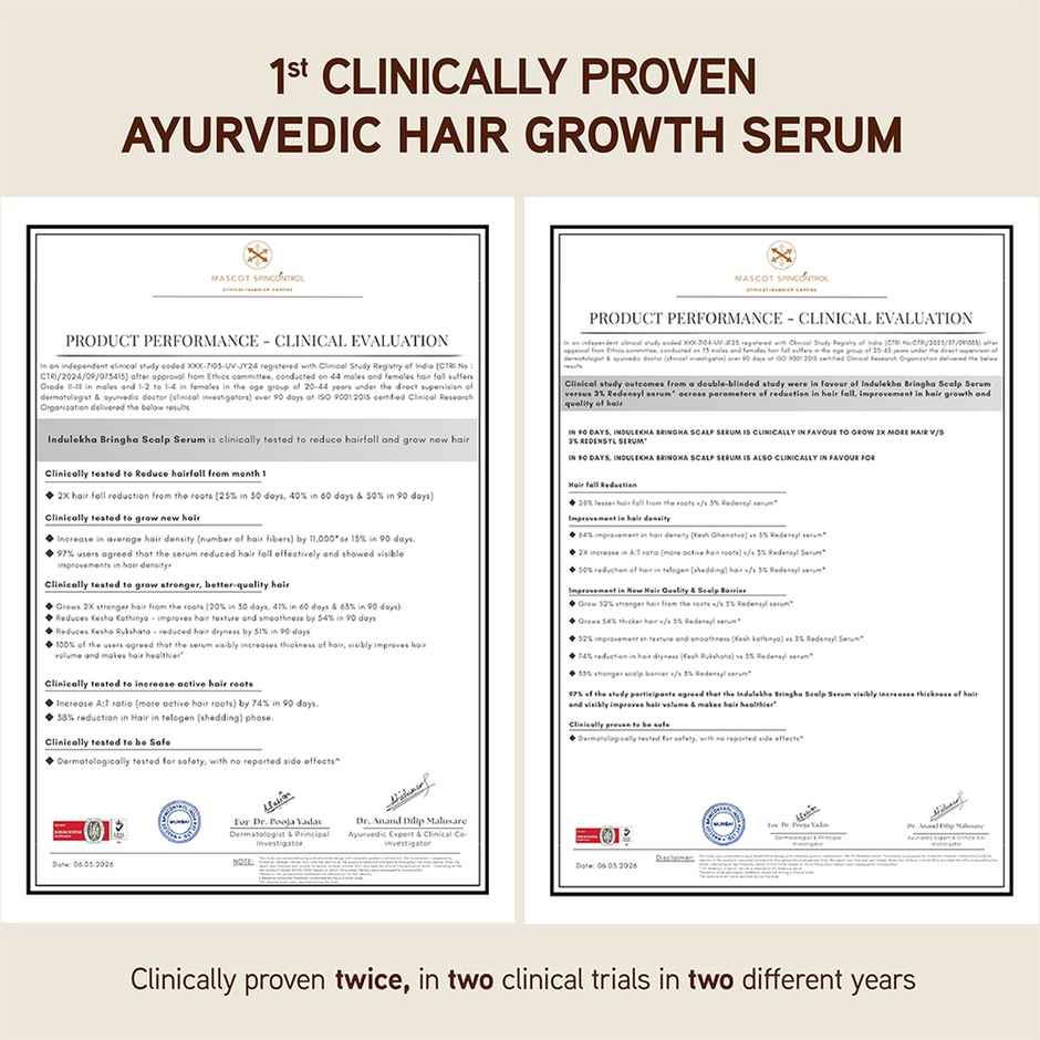 Indulekha Bringha Hair Growth Treatment Scalp Serum |Ayurvedic Hair Growth Serum