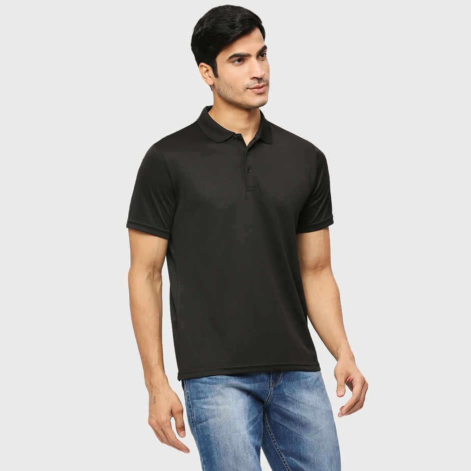Playr Men's Adult Training Method Polo 100% Polyester for All Season | Black | S