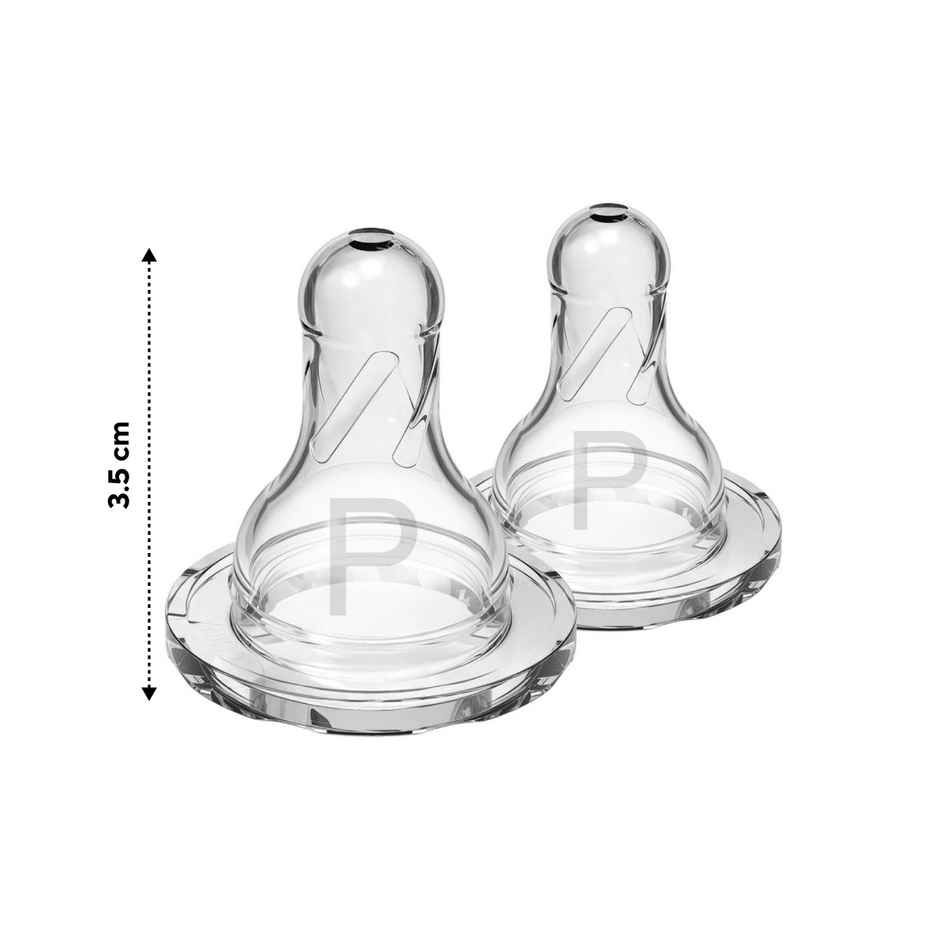 Dr. Brown's Preemie Flow Silicone Narrow Nipple, 2-Pack Transparent