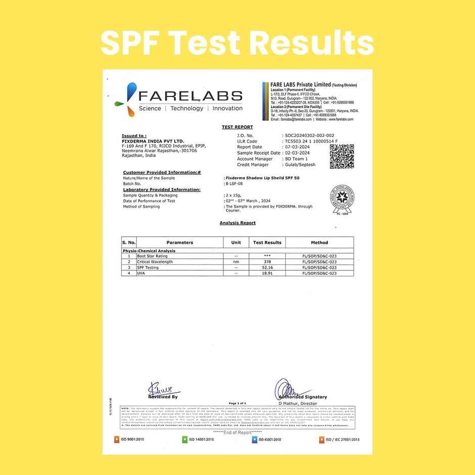 Fixderma Shadow SPF 50 Lip Shield, Sunscreen Lip Balm Prevents Pigmentation & Sun Damage