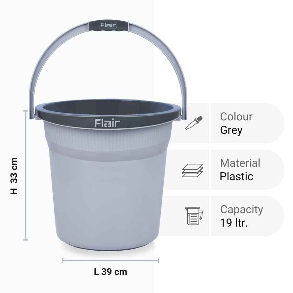 Flair Estella Home Bucket 19 Litre | Gray