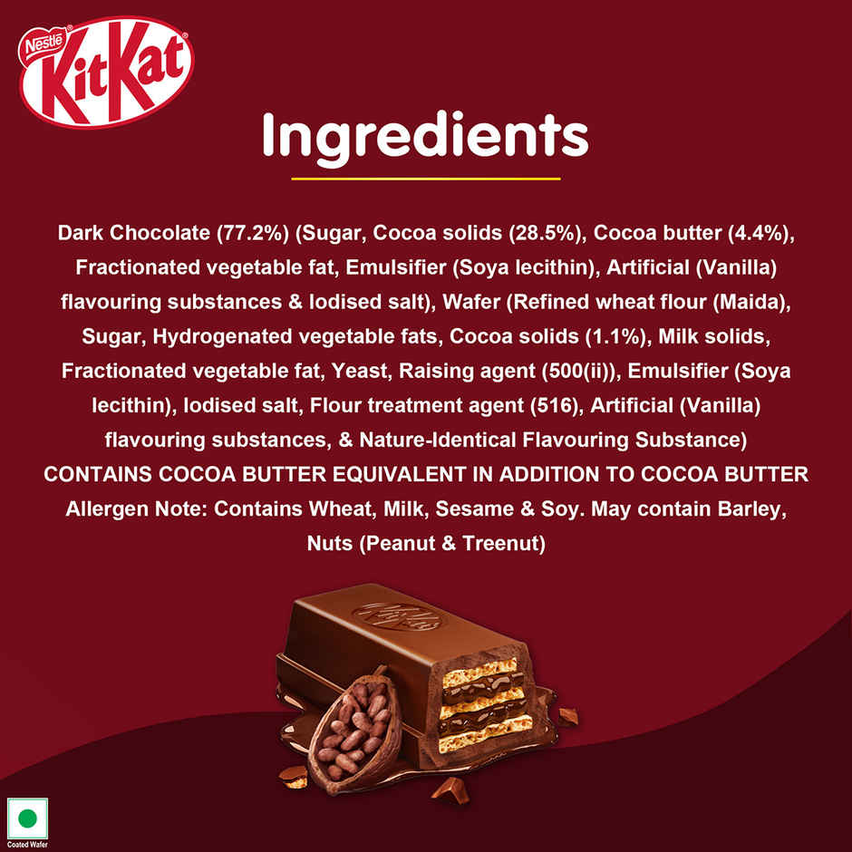 Nestle KitKat Delights Dark Choco Coated Wafer Chocolate Bar