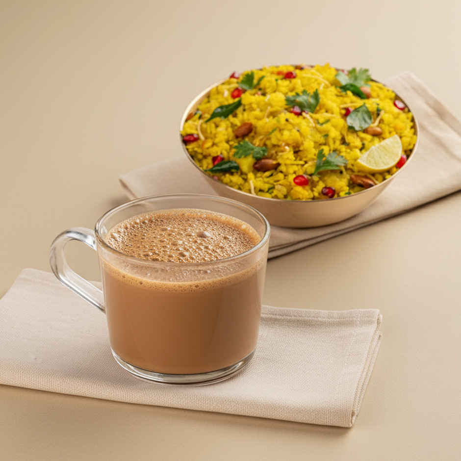Poha + Adrak Chai