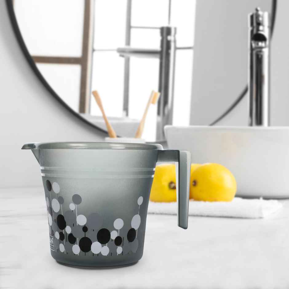 Ratan Plasticware Frosty Bubble Print Pack Of 1 Mug 1.5L -Smokey