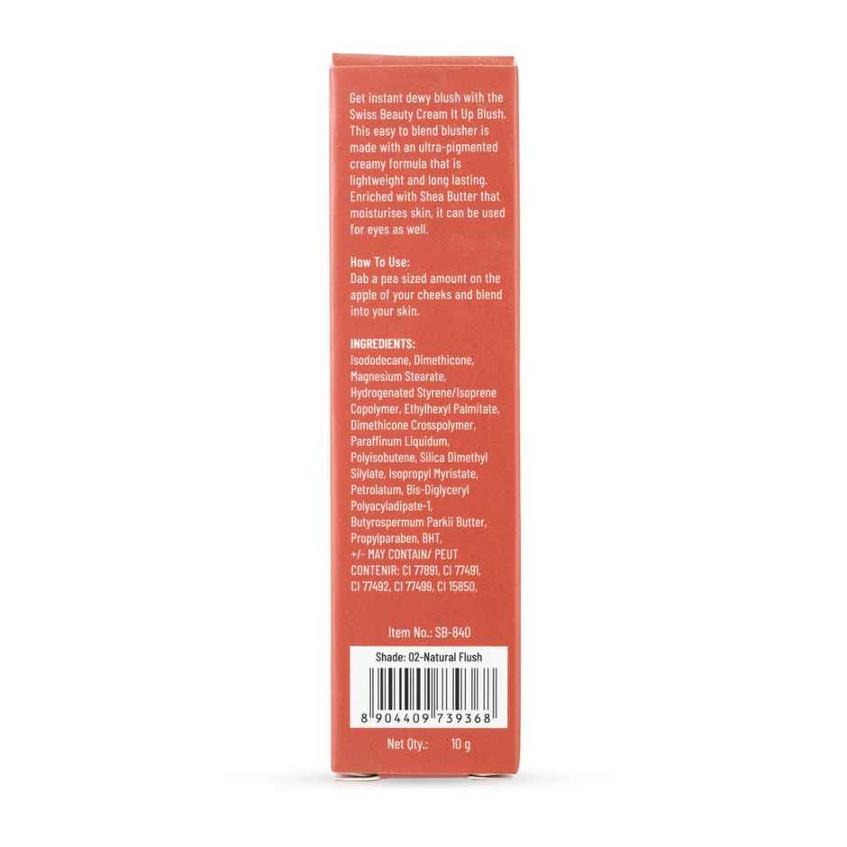 Swiss Beauty Cream It Up Blusher With Shea Butter - 2 Natural Flush
