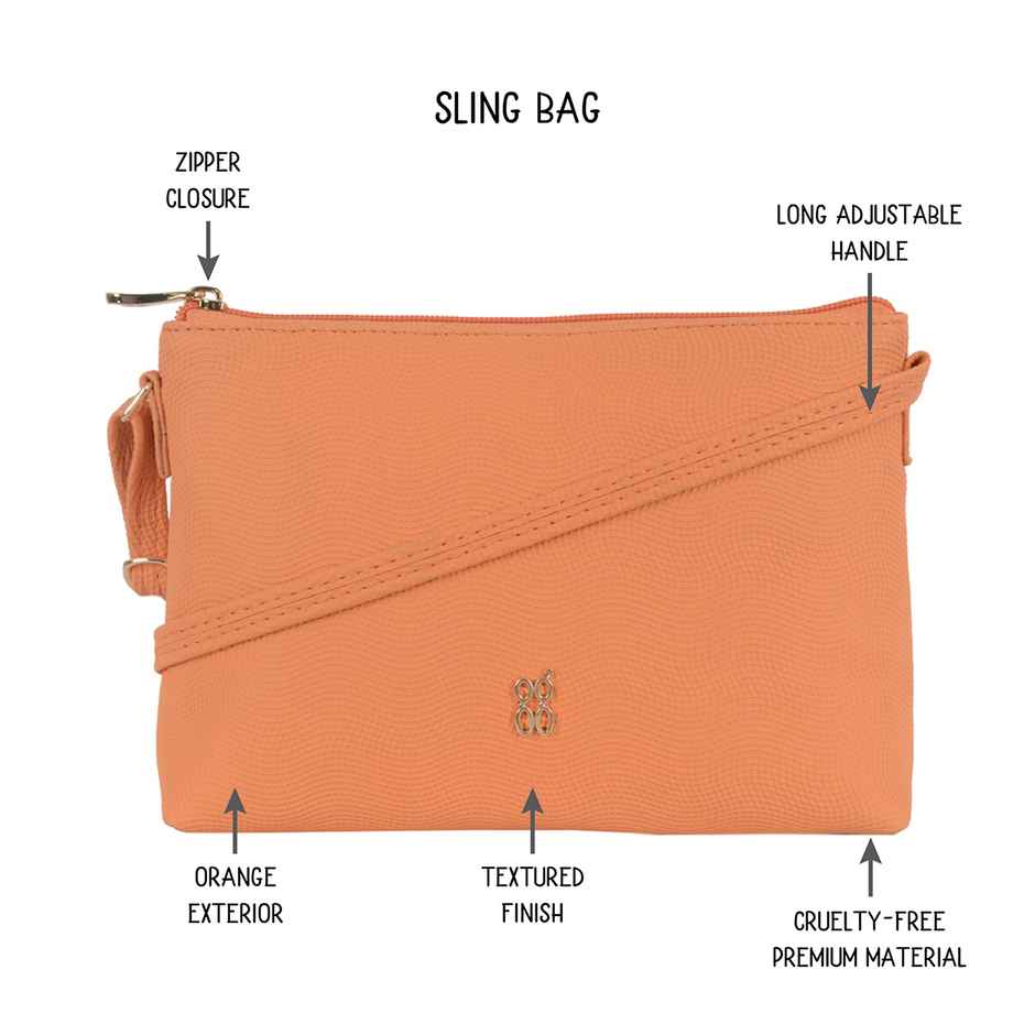 Baggit Women Chomper Sling Bag | Mock Orange
