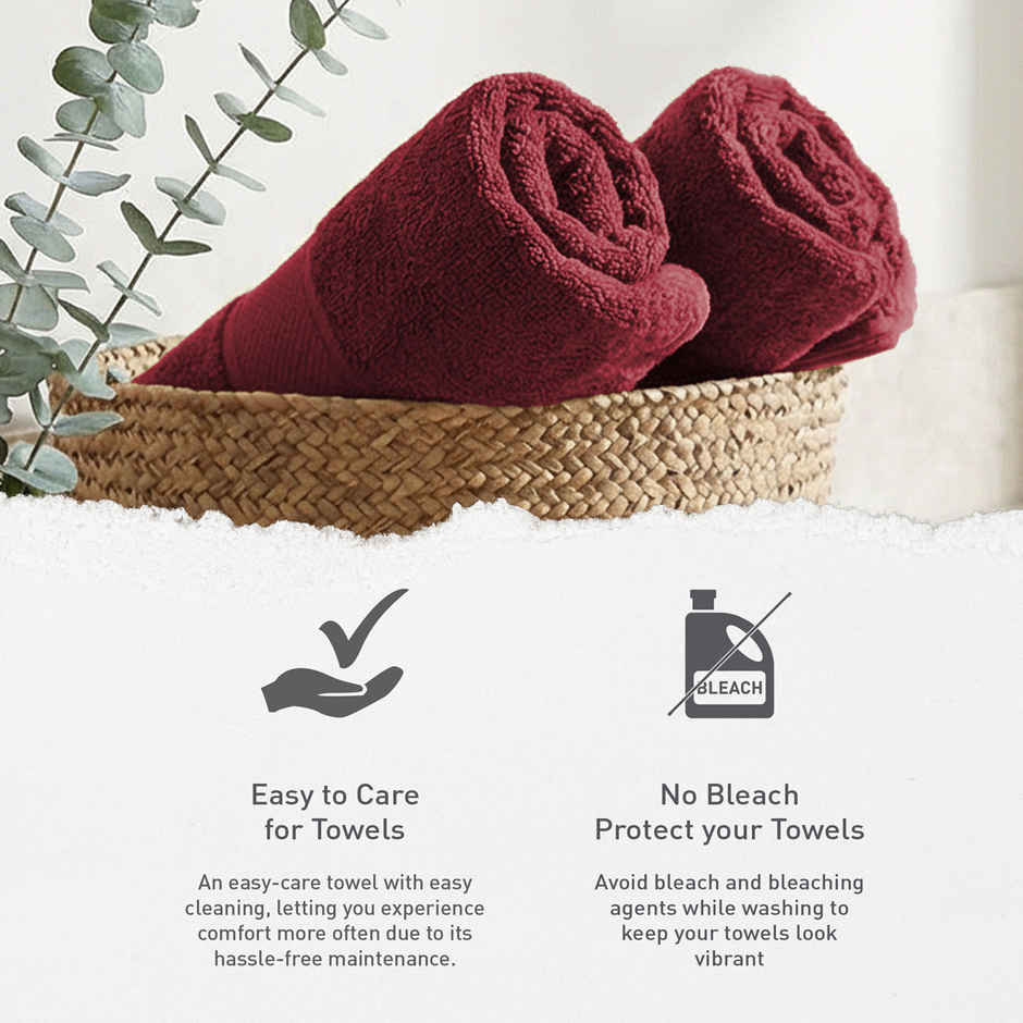 myTrident Urban Comfort Cotton Bath Towel | Wine Red