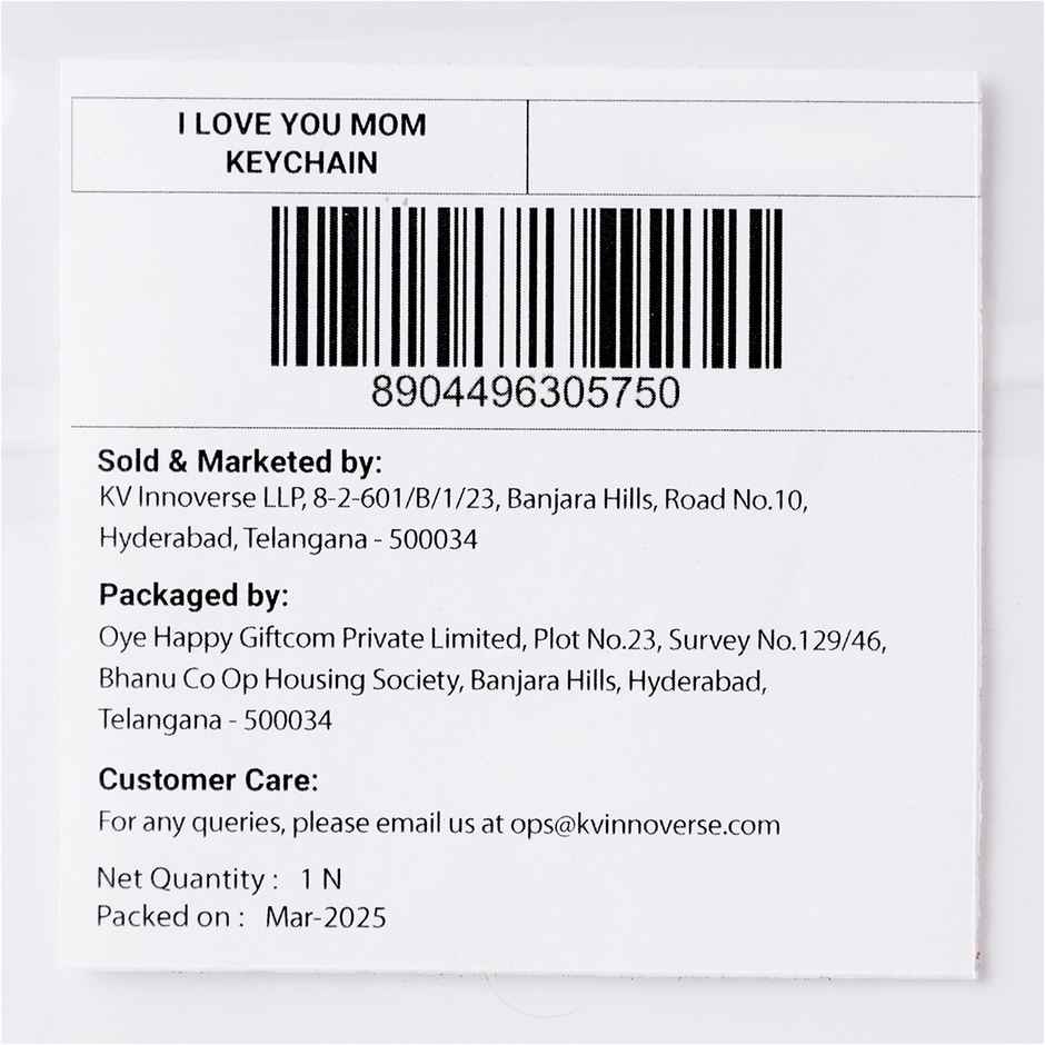 Happy Mail I Love You Mom Keychain