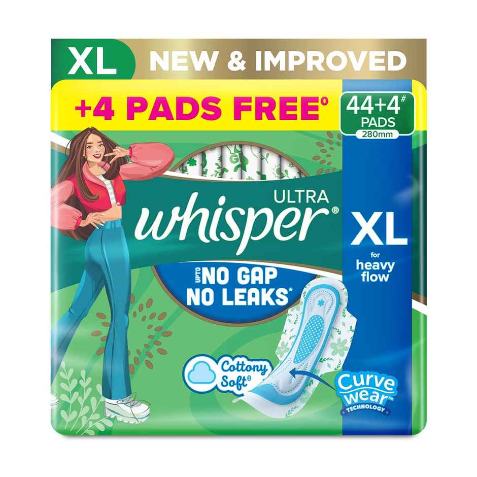 Whisper Ultra Hygiene+Comfort Sanitary Pads | XL | 48 pcs