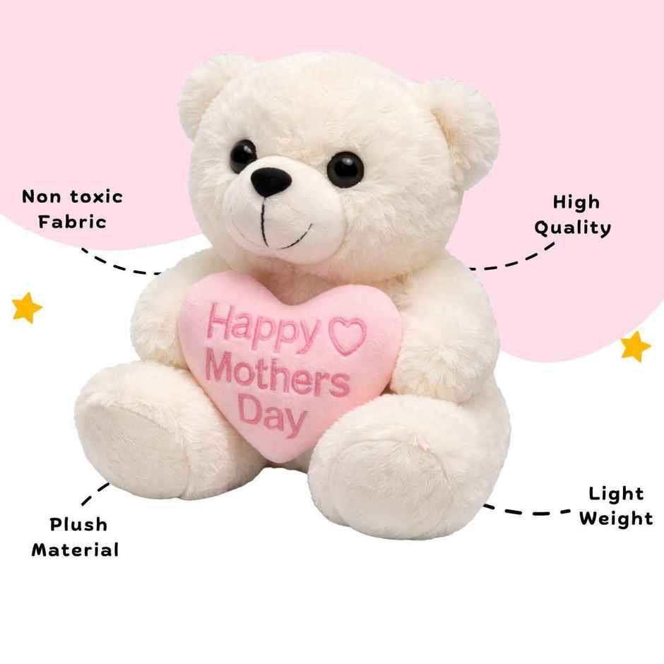 Happy Mother's Day Bear 25 cm | Soft Toy | Gift for Mothers & New Mom | Teddy