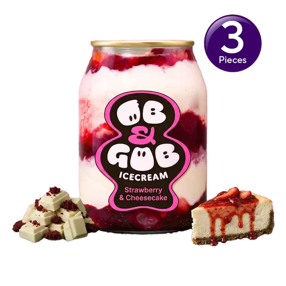 OB & GOB Strawberry & Cheesecake Ice Cream  Sundae Combo