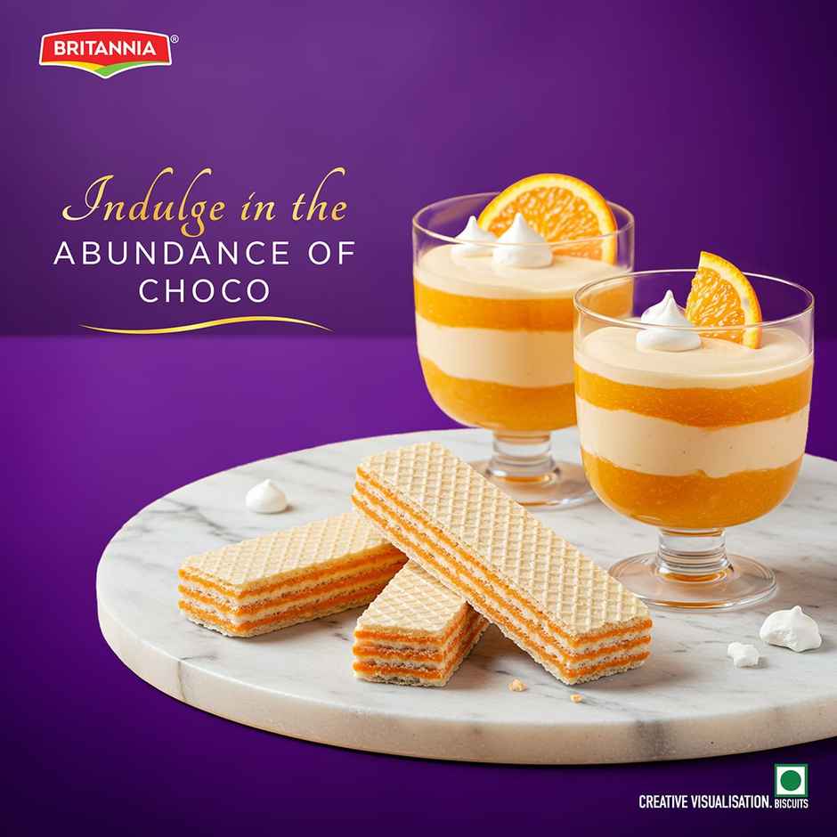 Britannia Treat Rich Creme Flavoured Wafers Orange Wafer | Combo