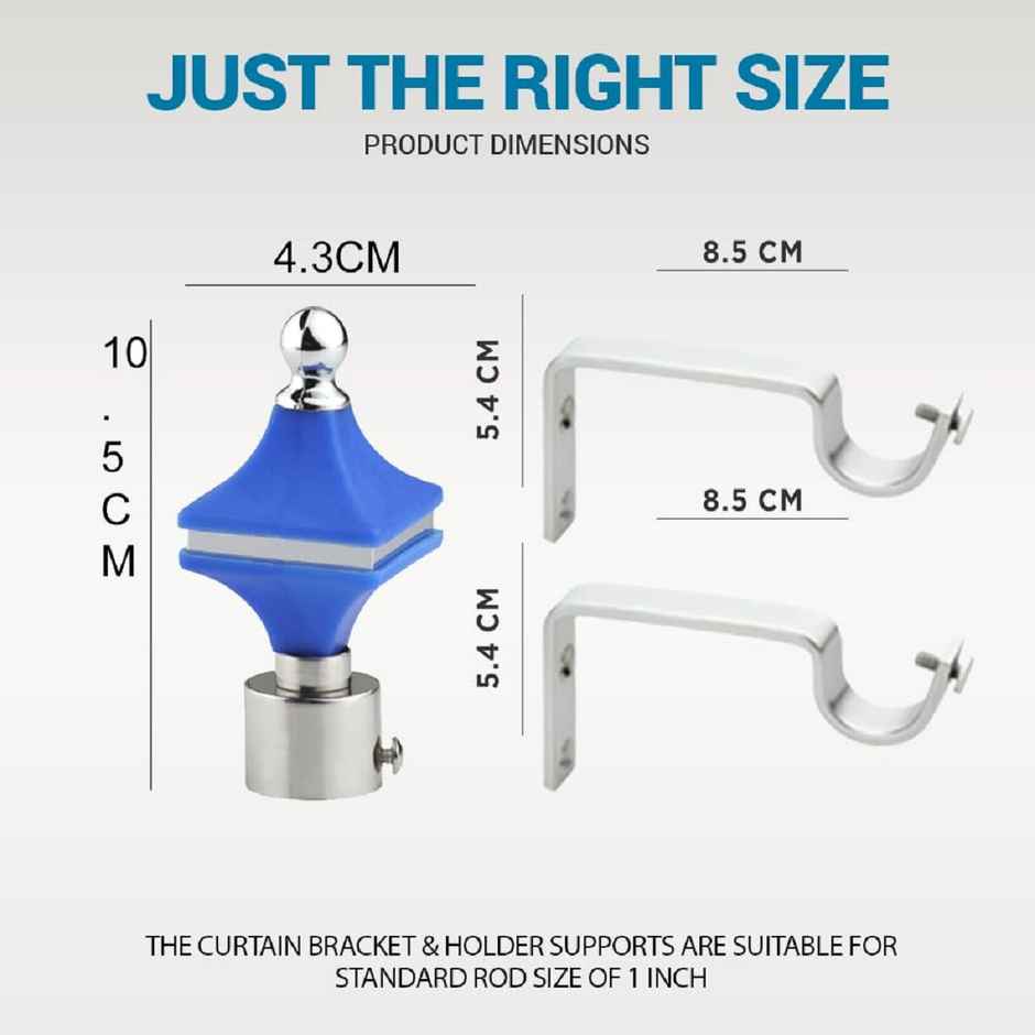 Buy Gloxy SS& ABS Curtain Bracket Parda Holder | Support 1 inch Rod ...