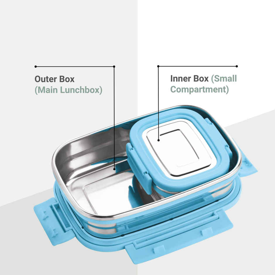 Flair Magic Meal 650 ml Stainless Steel Lunch Box Set Blue