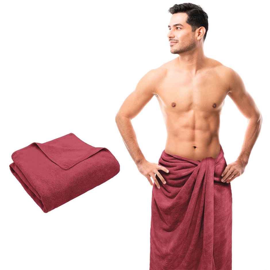 Sassoon Microfiber Large Bath Towel | Crimson | 70 x 145 cm