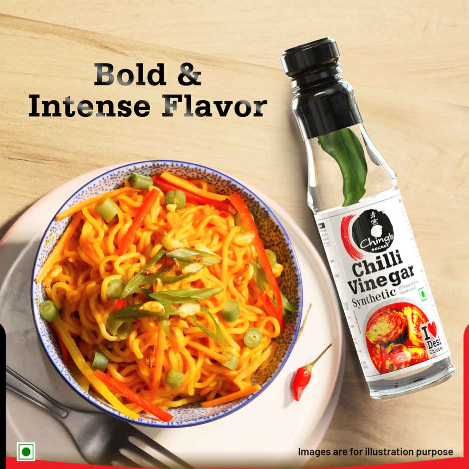 Ching's Secret White Chilli Vinegar, With Green Jwala Chilli, Bold and Intense Flavour