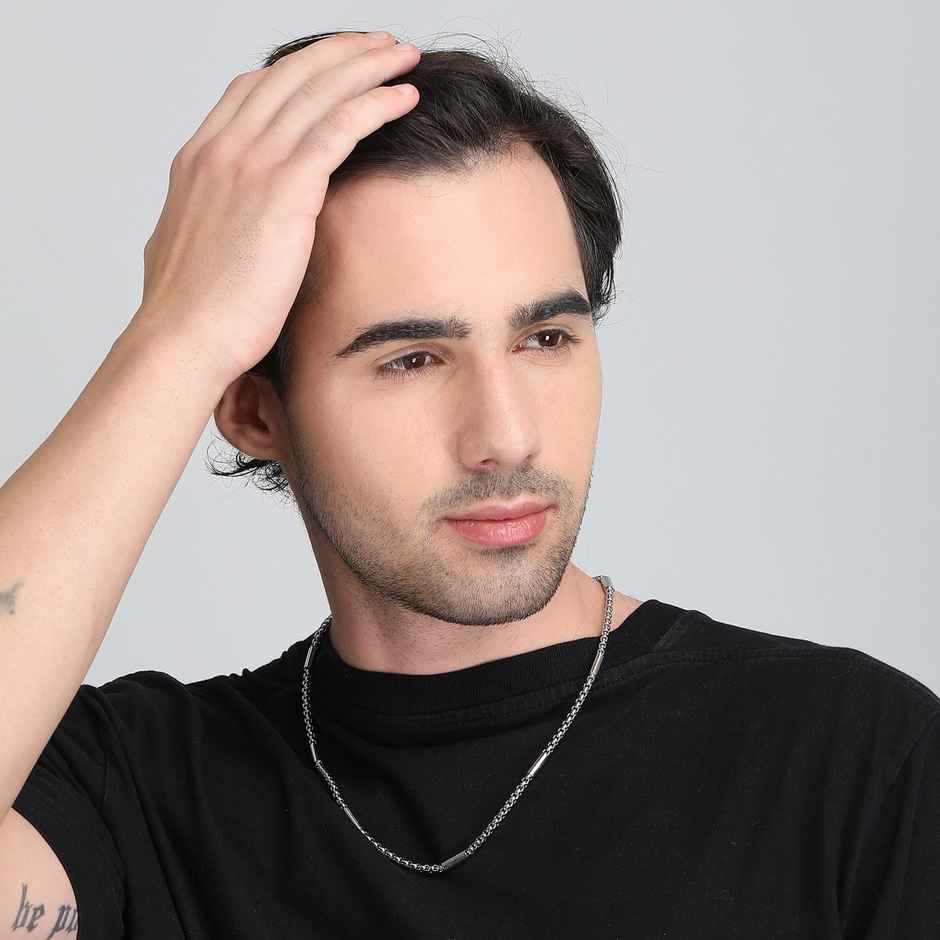 Fashion Frill Men's Interlink Chain Silver 22 Inches