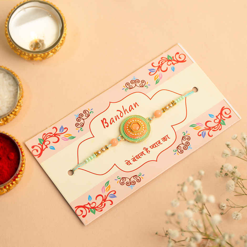 Traditional Vibrant Meenakari Chakra Rakhi for Brother | Pack of 1 | Tomuncle