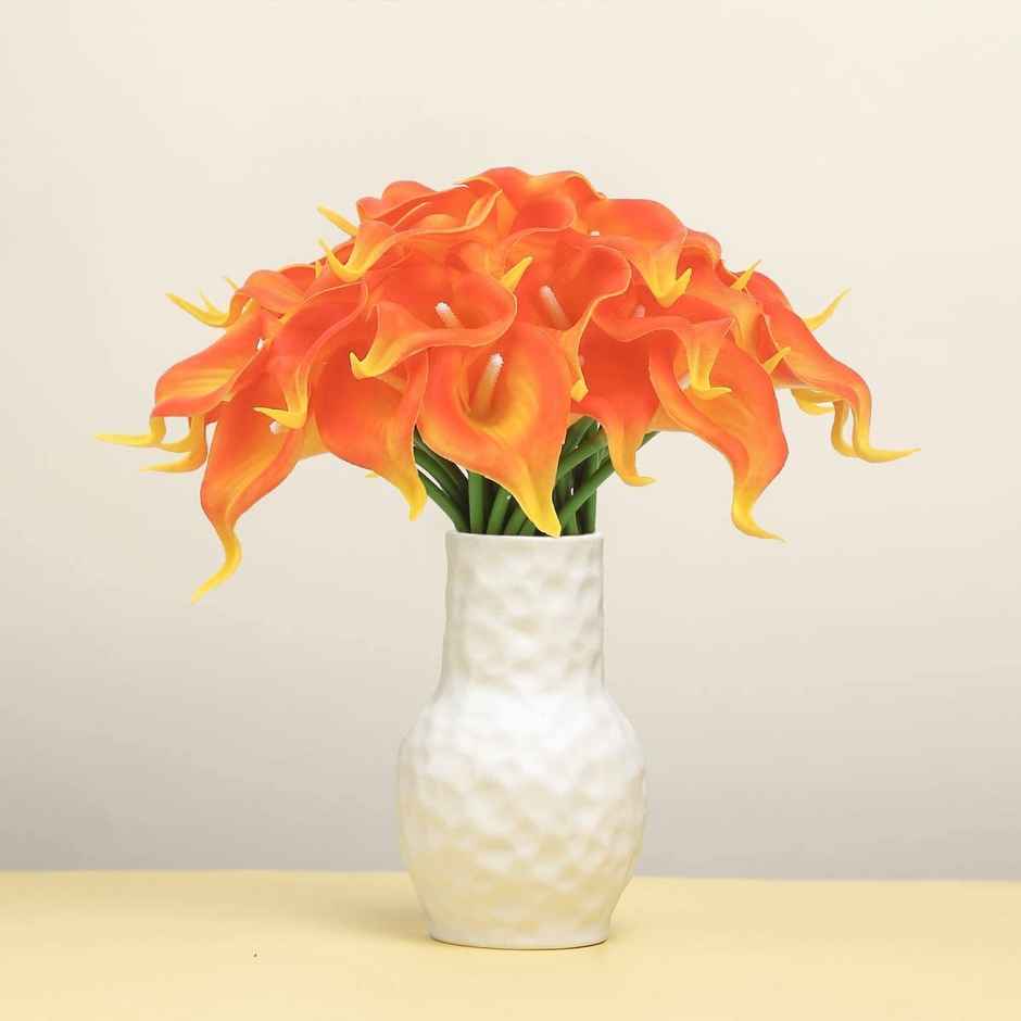 Artificial Calla Lily Flowers 10 pcs | 33 cm | Vase Not Included | Tied Ribbons