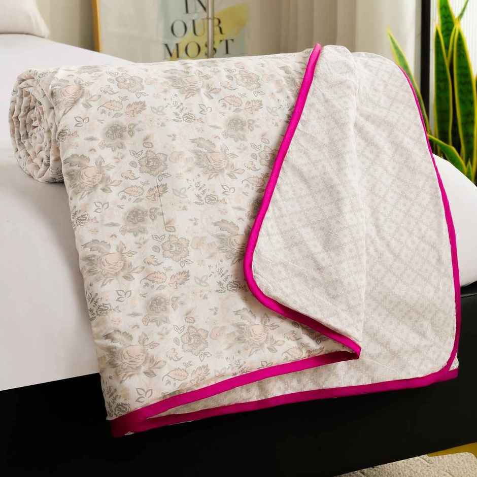 Story@home Printed Single Dohar/Duvet Cover (Cotton, Pink) (220x144x2 cms)
