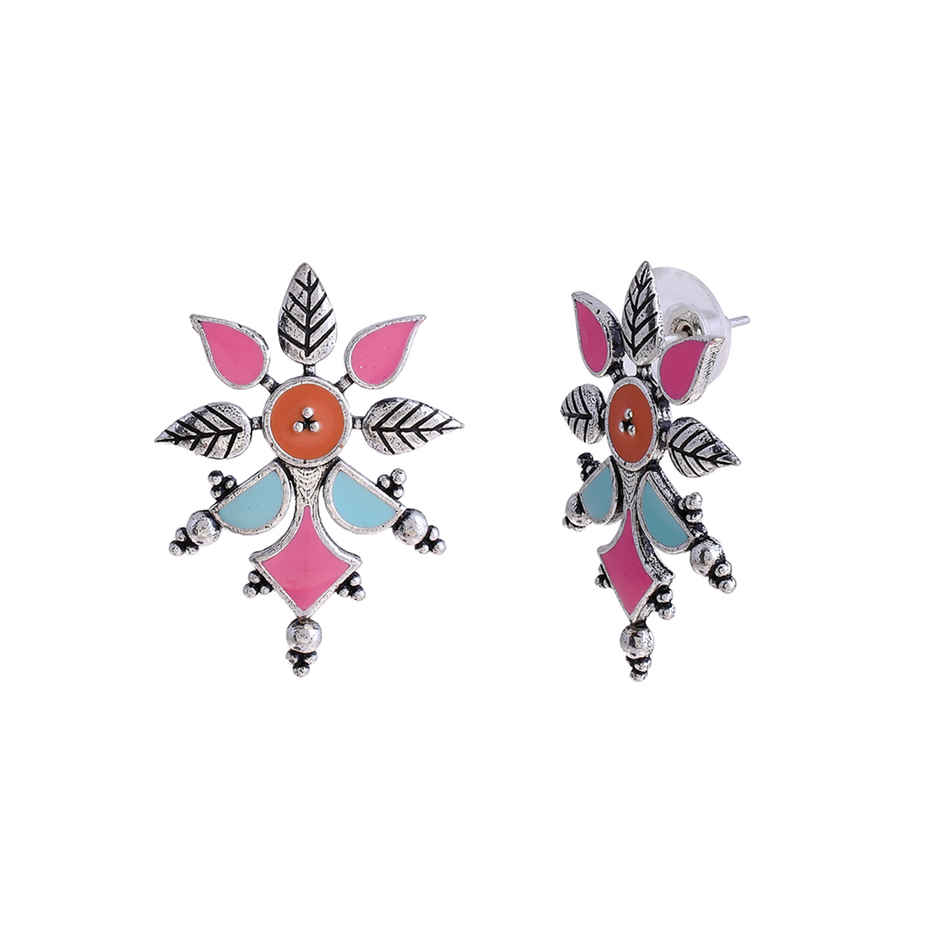 Voylla Bagh E Fiza Floral Pattern Subtle Earrings