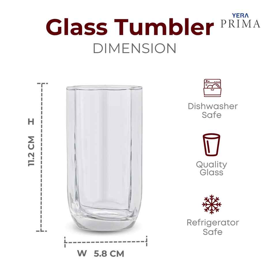 YERA GLASSWARE Prima Water Tumbler | Durable & Stylish