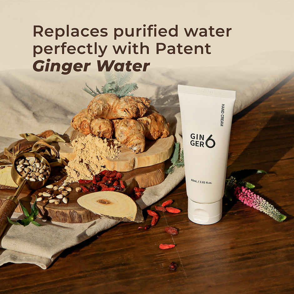 GINGER6 Hand Cream |Deep Moisture EWG Green Fermented Oil & Shea Butter | 8 Hyaluronic Acids