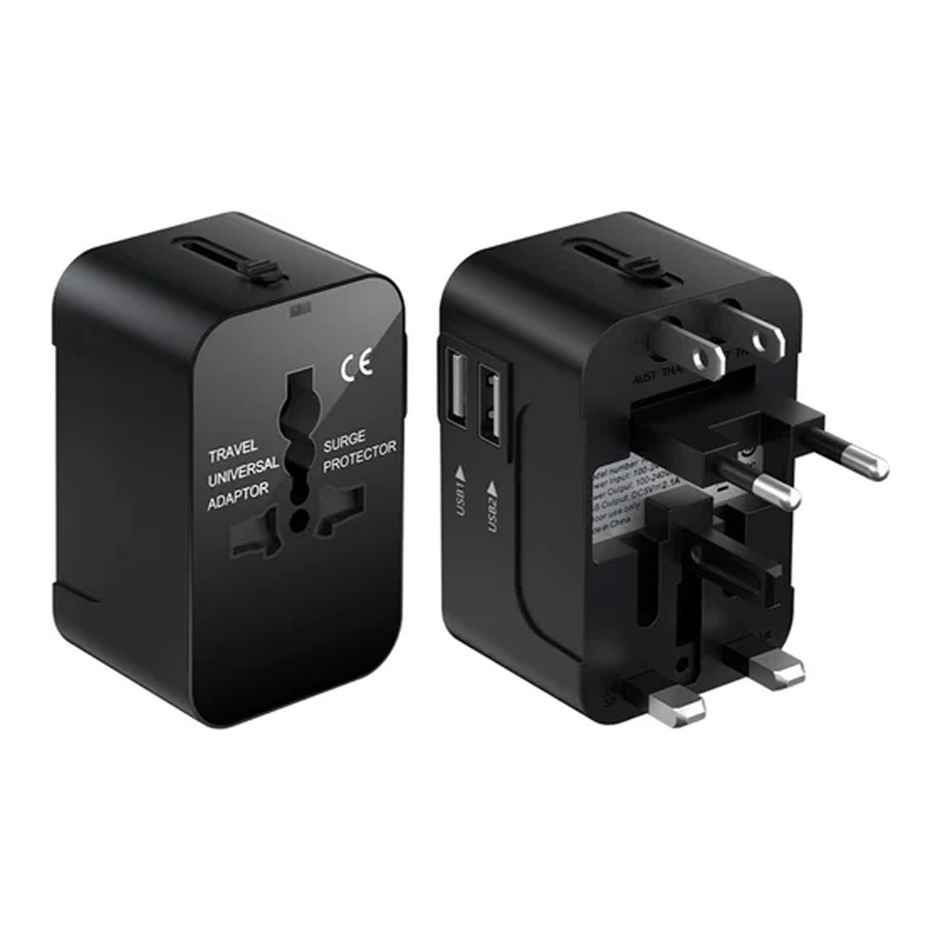 Ailkin International Power Adapter with USB Ports| Multi-Country Plug Converter
