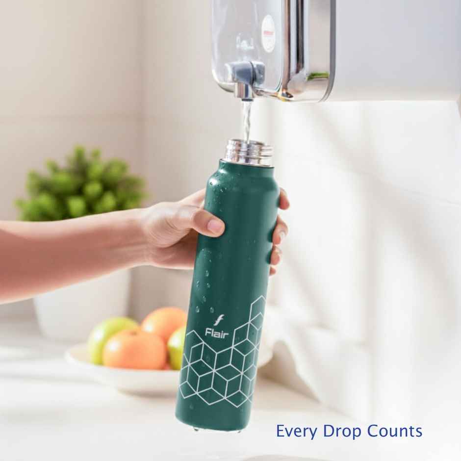 Flair Hexa Stainless Steel Water Bottle | Green | 970 ml