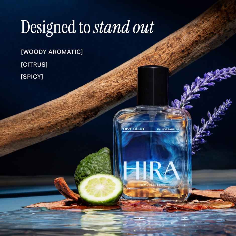 HIRA Men's Dive Club Eau De Parfum | Woody, Musky & Spicy Notes | Long Lasting Gift for Him