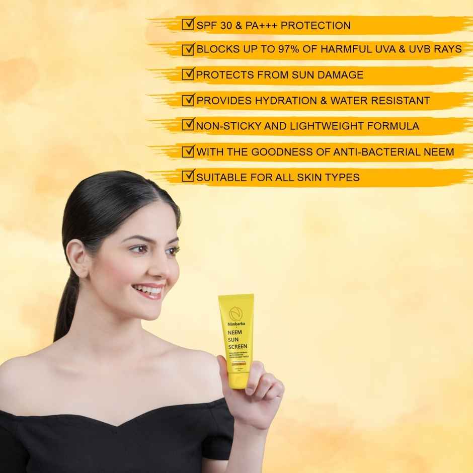 Nimbarka Neem Sunscreen SPF 30 PA+++ Broad Spectrum Uv Protection Non-Greasy & Lightweight Formula