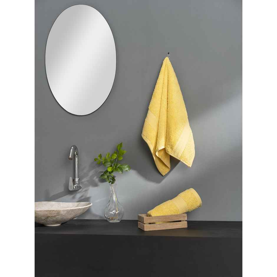 DDECOR Highly Durable Good Absorbency Cotton 500 GSM Hand Towel - Yellow