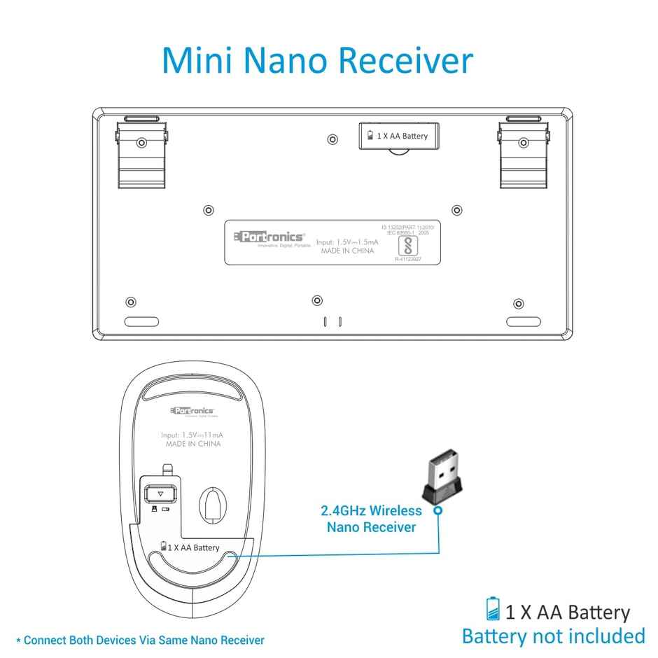 Portronics Key2 Wireless Keyboard and Mouse Combo - 2.4 GHz Wireless Technology