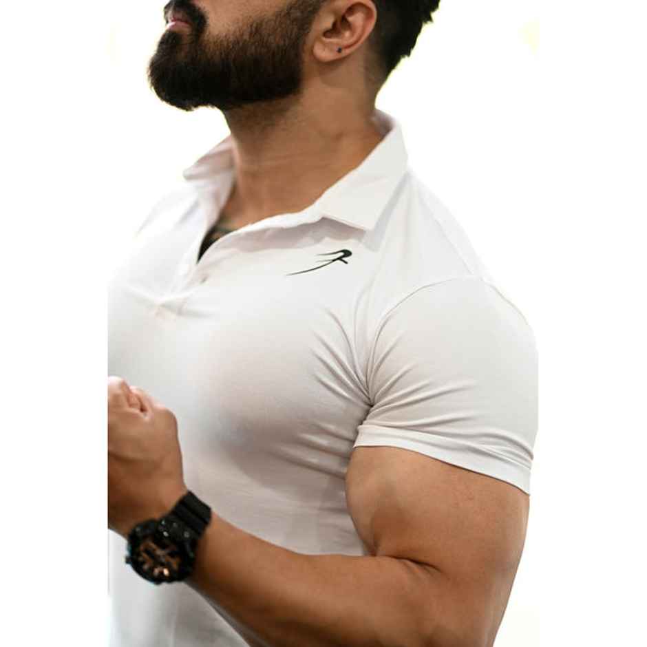 Fuaark Men's Polo GYM T-shirt | White - L