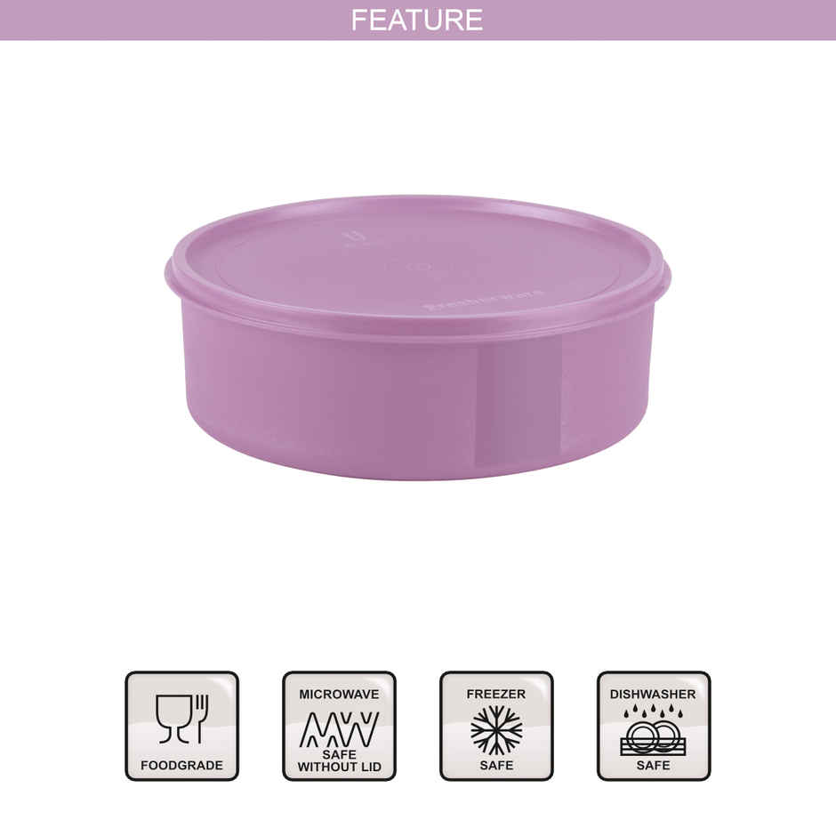 Joyo Fresherware Round Container With Lid For Kitchen Storage Food Grade BPA Free, 2500ml, Assorted