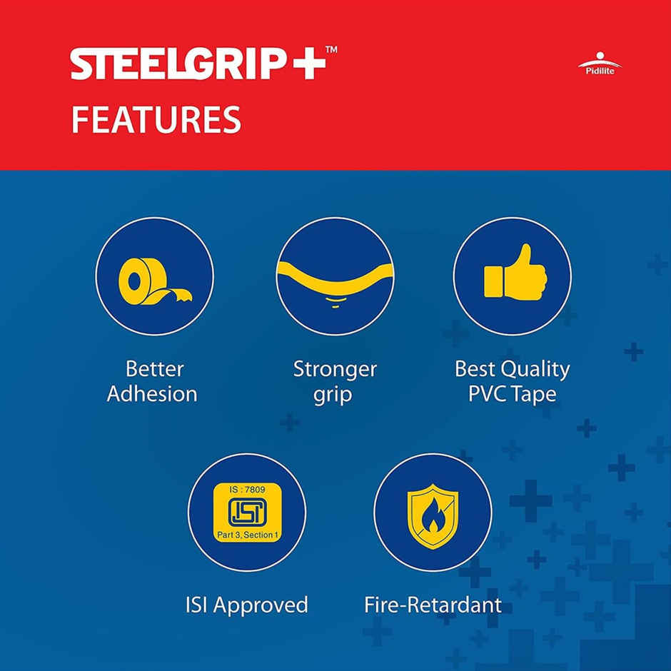 Steelgrip PVC Electrical Insulation Tape 6m | Self-Adhesive Wire Protection Tape