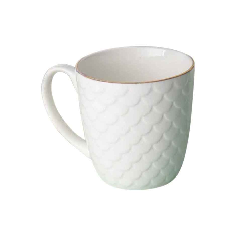 Clay Craft Fine Ceramic Ripple Coffee Mug Set Of 6 | Cups For Tea and Coffee | Mug Set | Gift Set