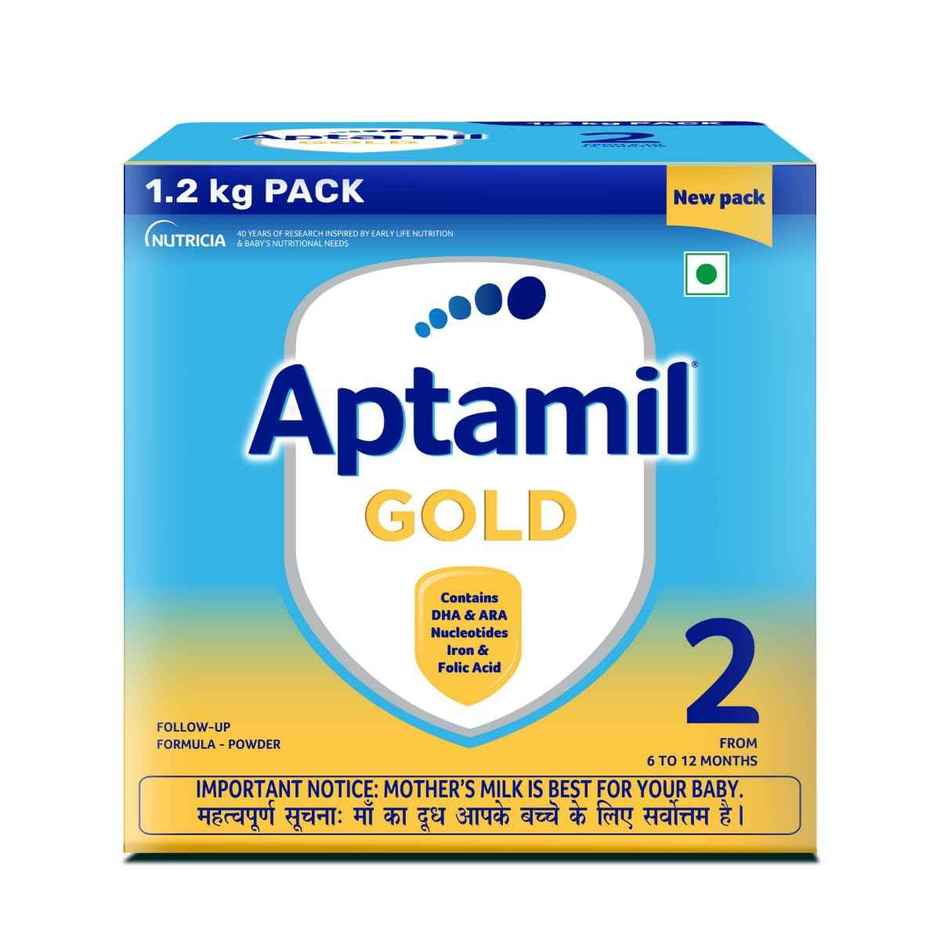 Aptamil Gold Infant Formula Milk Powder For Babies - Stage 2 | 6-12 Months | 1.2 Kgs - Large Pack