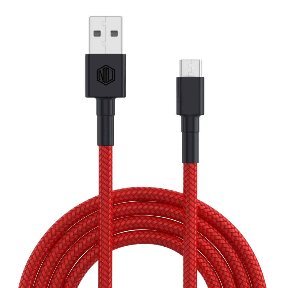 Nu Republic Blaze Silk Micro USB 3.1A Unbreakable USB A to Micro USB Rugged Nylon Braided Charging Cable - Red