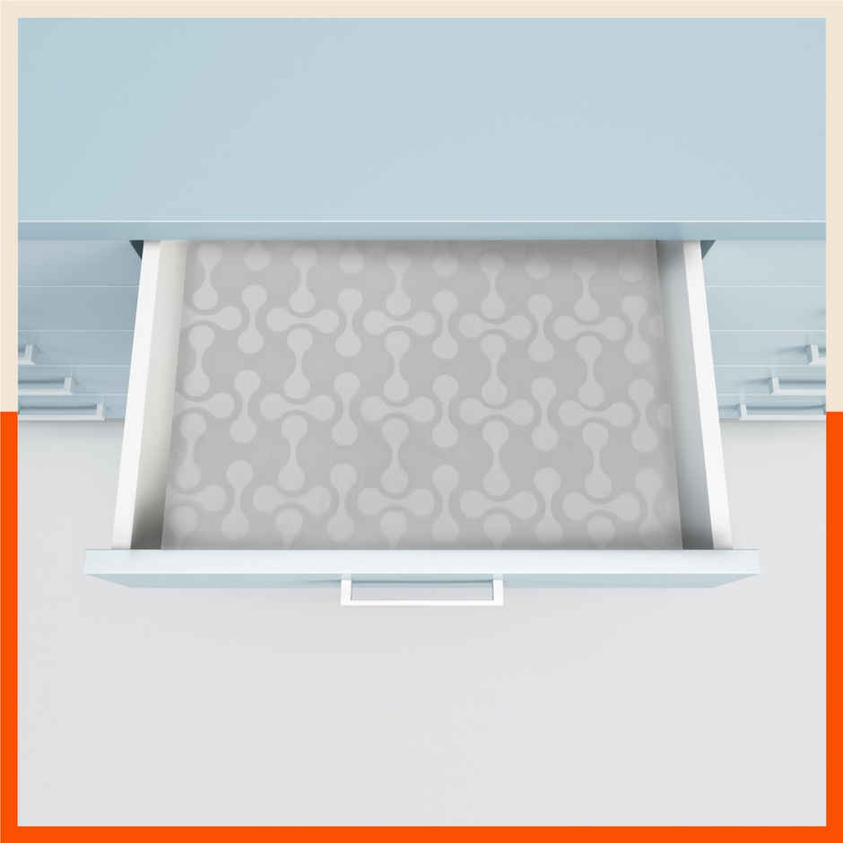Bathla Fridge Mat | 45cm x 30 cm | Reusable, Washable, Temperature Resistant | Grey Abstract