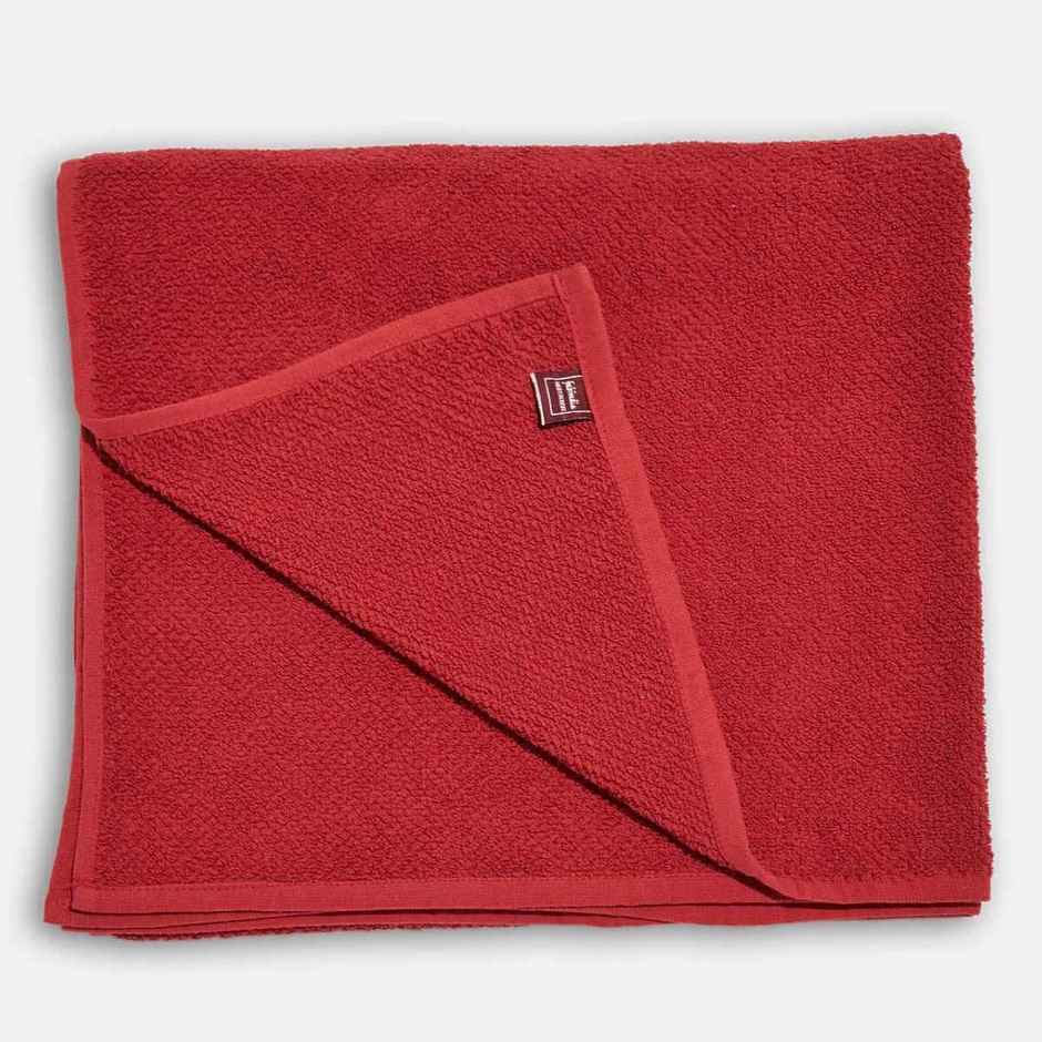 Fabindia Red Cotton Pile Hand Towel