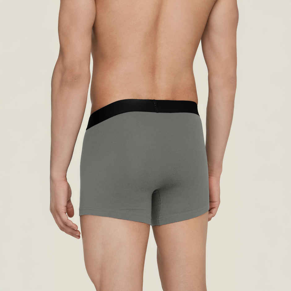 XYXX Men's Aero Cotton Solid Trunks Pack of 2, Midnight Blue & Frost Grey| M