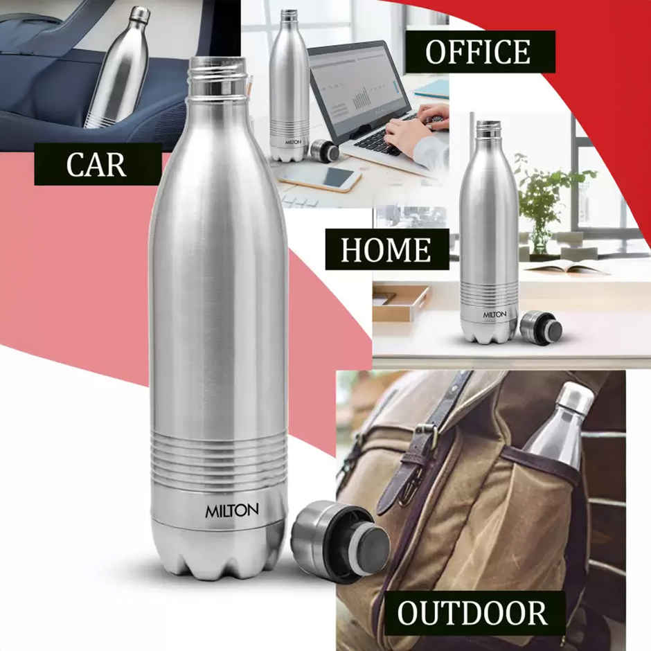 Milton Duo Dlx Thermosteel Bottle | 1 L | Silver