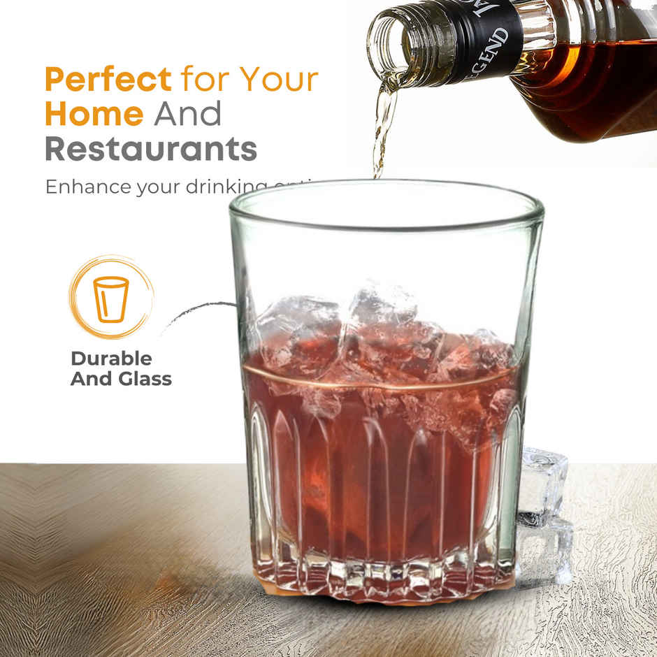 Yera Classic Design 255 ml Water/Juice Glasses Tumbler Set | 6 Pc