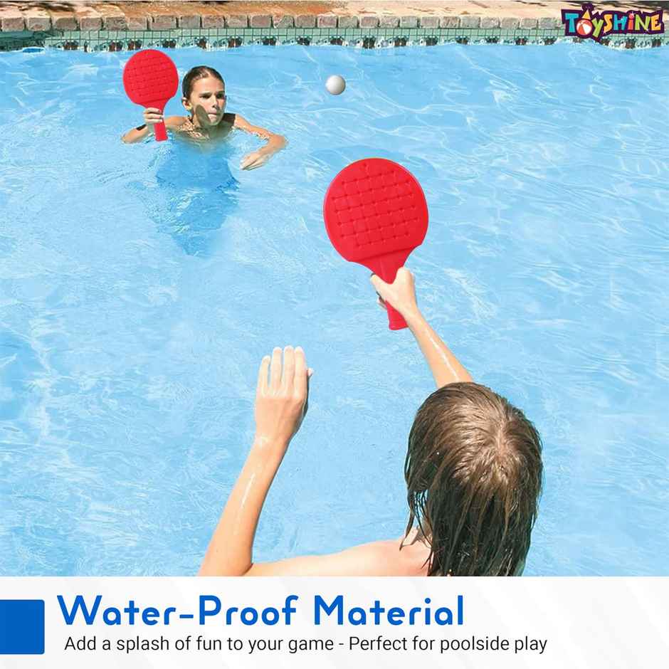 Toyshine Portable Plastic TT Racket Set, Includes 2 Racquets and Balls, for Kids