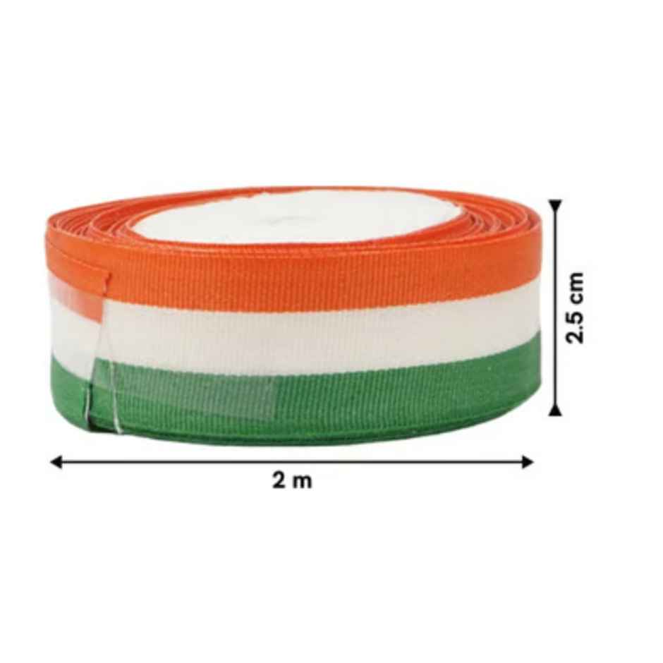 Indian Tricolor Satin Ribbon Roll | 2 m | Tiyu Traditions