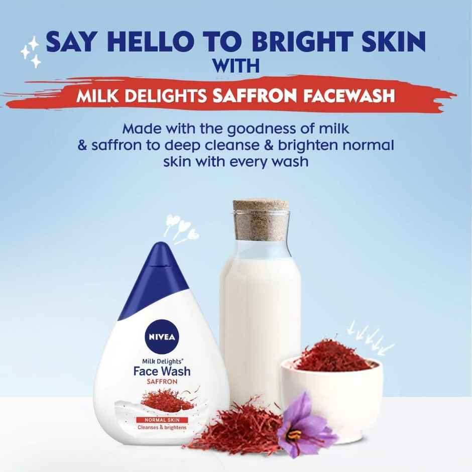 Nivea Face Wash For Normal Skin Milk Delights Saffron