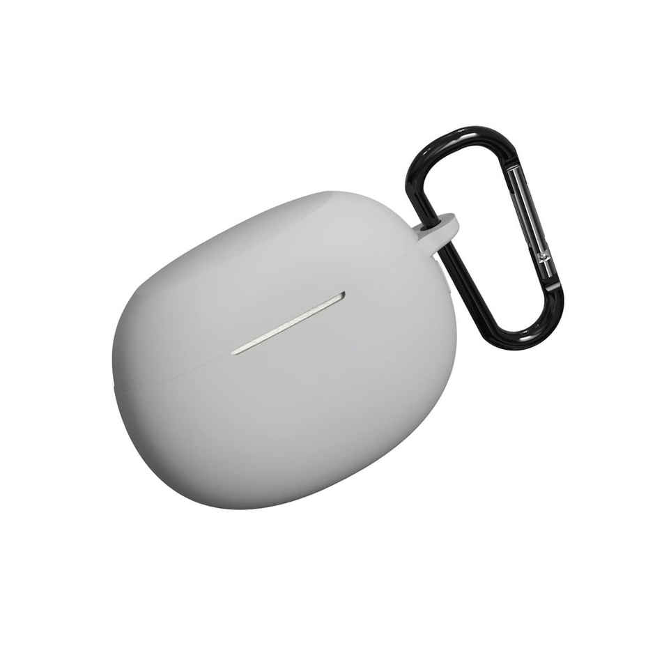 Sounce Silicone Case Cover for Realme Air 3 | Shockproof | Non-Slip Grip with Carabiner | Grey